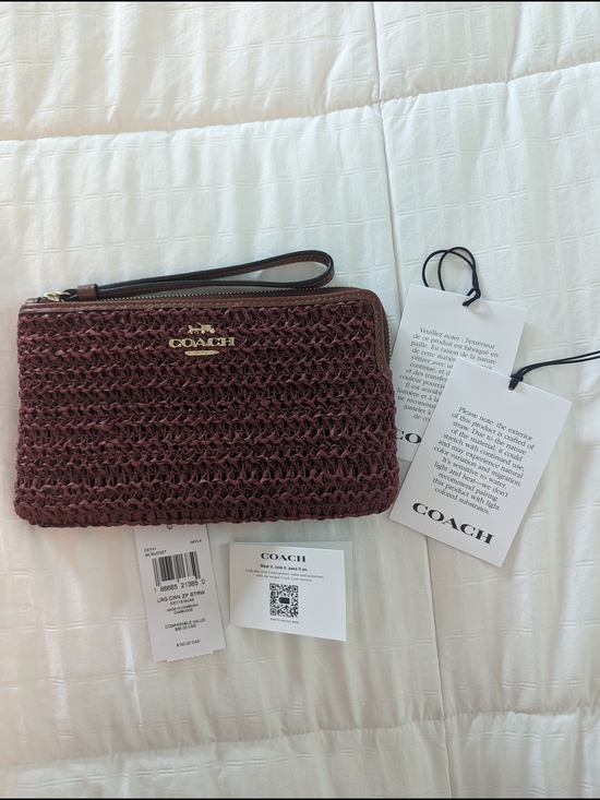 Coach Handbags - NWT- Coach Large Zip Wristlet Gold/ Russet